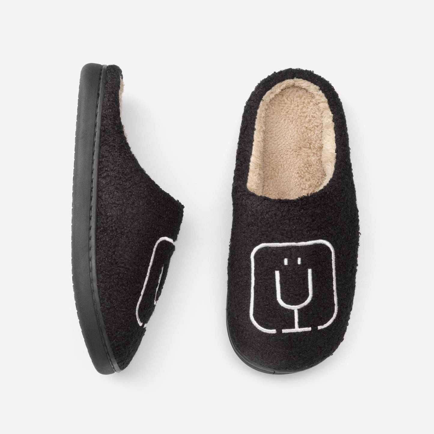 brumate-fuzzy-slippers-black-e9 apparel-slippers-above.png
